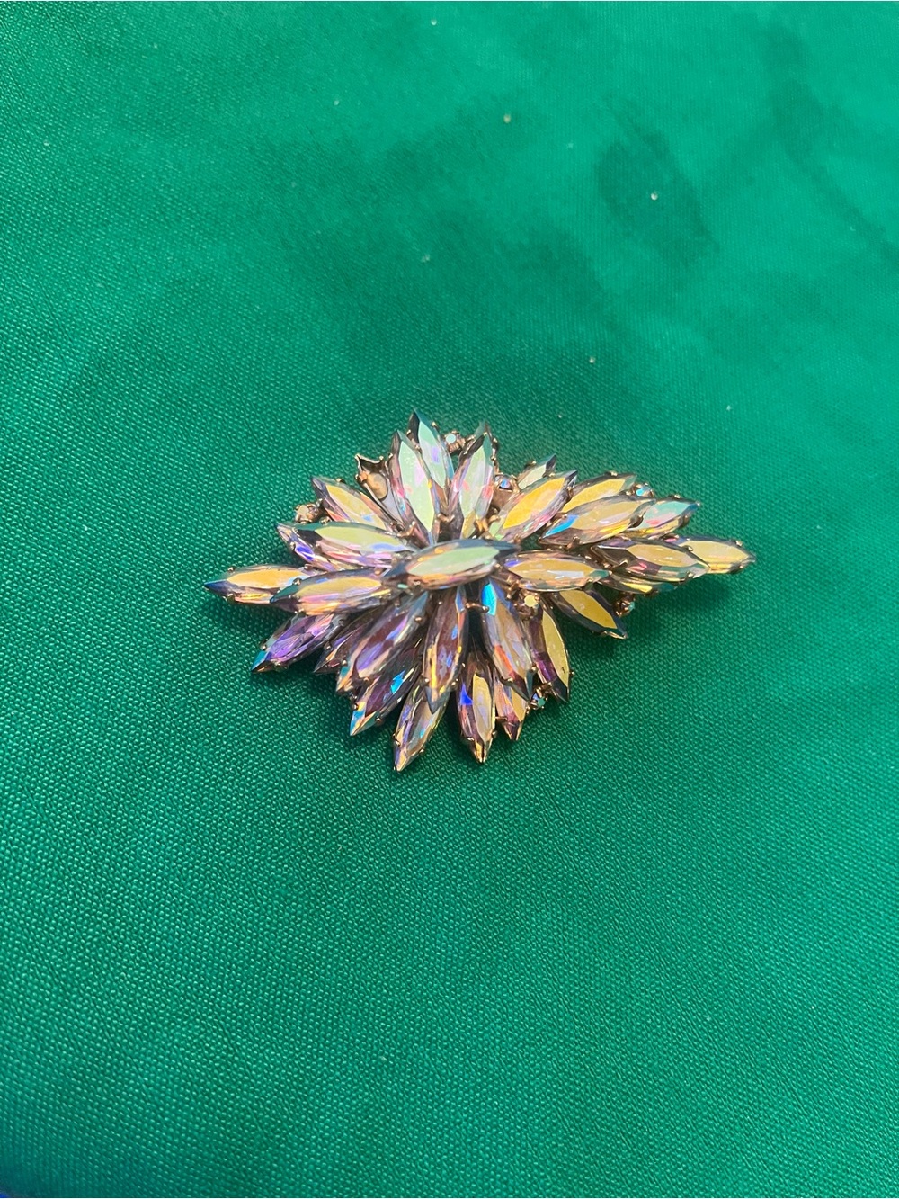 Juliana Aurora Crystal Marquise cluster brooch